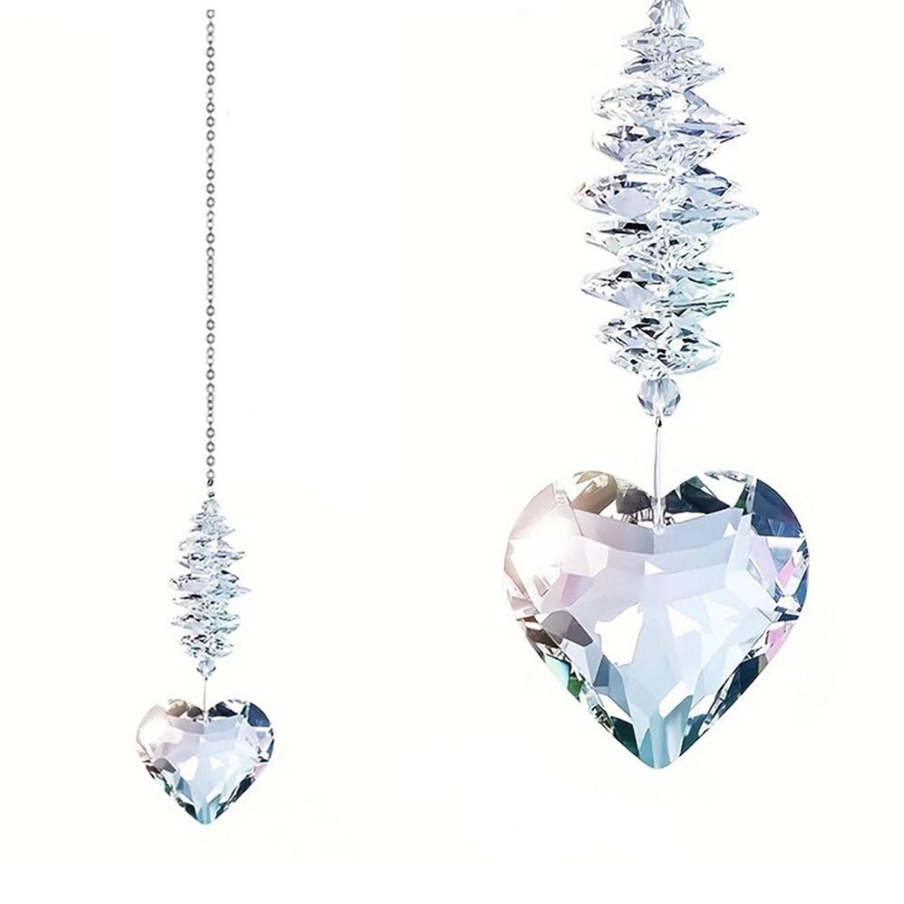 Crystal Suncatcher Heart Shaped Hanging Decoration Window Decoration Prism Ball Pendant  Holiday