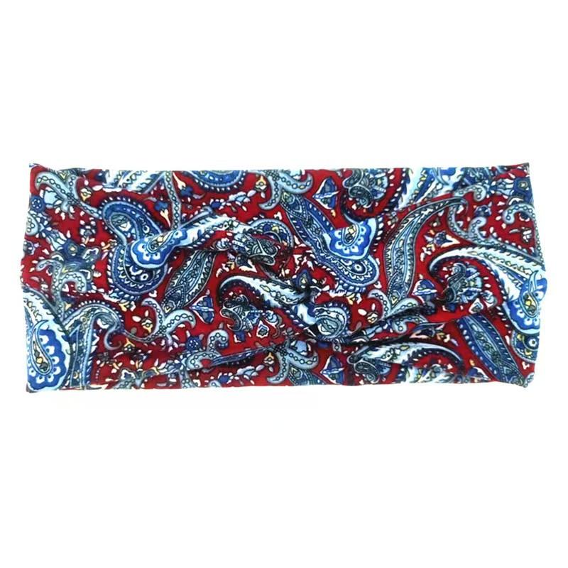 Paisley Cashew Flowers Hair Bands Pilates Elastic Yoga Headband Fitness Running Cycling Sweatband Turban Makeup Hair Hoop Makeup