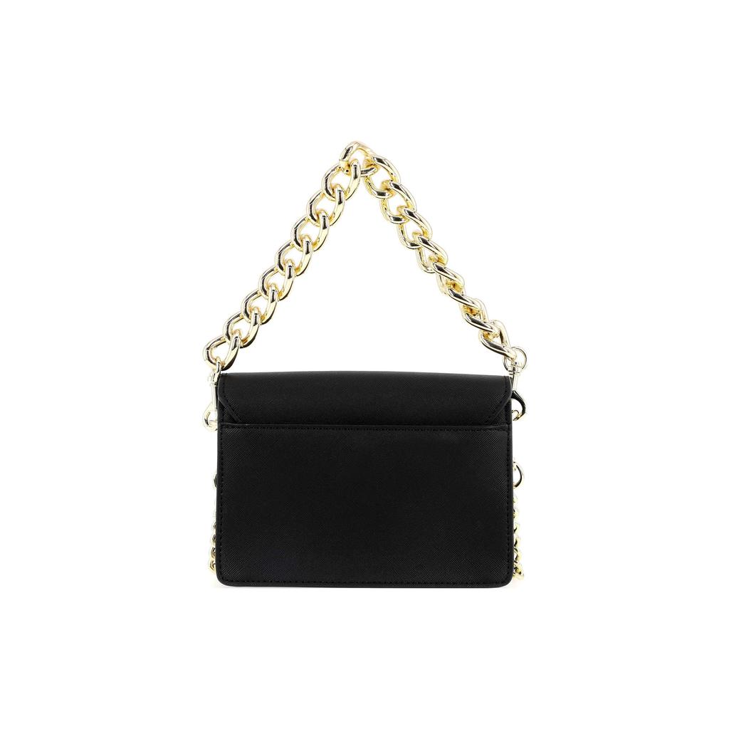 Versace Jeans Couture Gouden Logo Ketting Schouderband Kunstleer Handtas Dames handtassen Zwart 75VA4BL3ZS467899