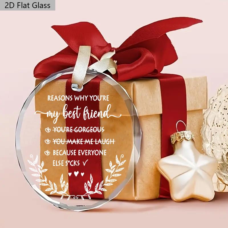 1pc/2pcs Christmas Friendship Ornament Friendship Gifts My Best Friend Ornament Christmas Tree Decoration Glass Ornament Xmas Gift