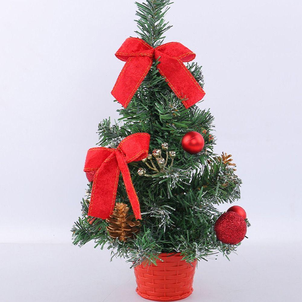 Shiny Christmas Tree Ornaments Colorful Artificial Xmas Pine Tree Festival Desktop Ornaments