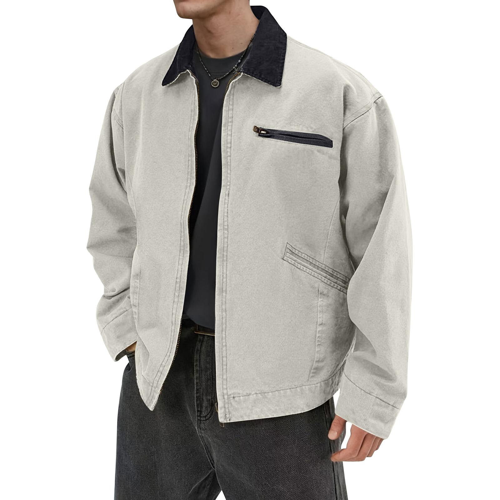 

Мужская однотонная камуфляжная куртка для активного отдыха, мужская повседневная куртка на пуговицах с карманами XXL хаки