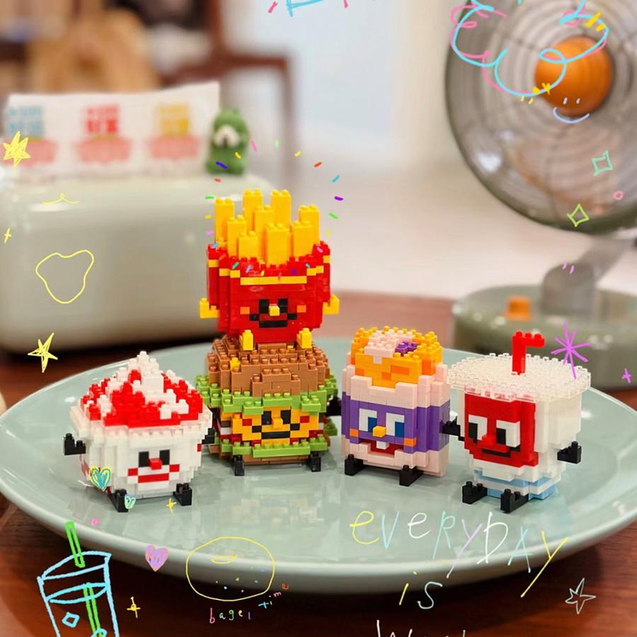 Creative Food Series Micro Bricks Building Blocks Kids Toys Model Educational Toys Kitchen Decoration Gifts MINISO