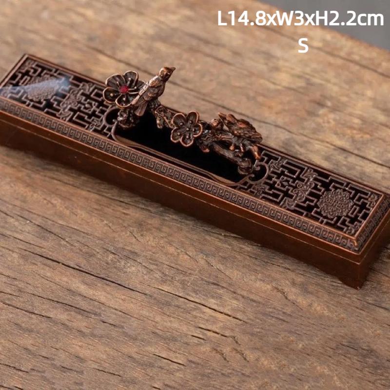 

Traditional Chinese Alloy Incense Holder Box – Ruyi Design Aromatherapy Burner for Home & Indoor Use A-S