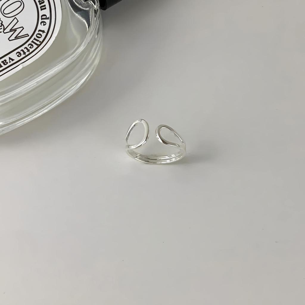 SuChuang S925 Sterling Silver Asymmetrical Geometric Lines Ring for Women - Cool, Trendy High-End Style