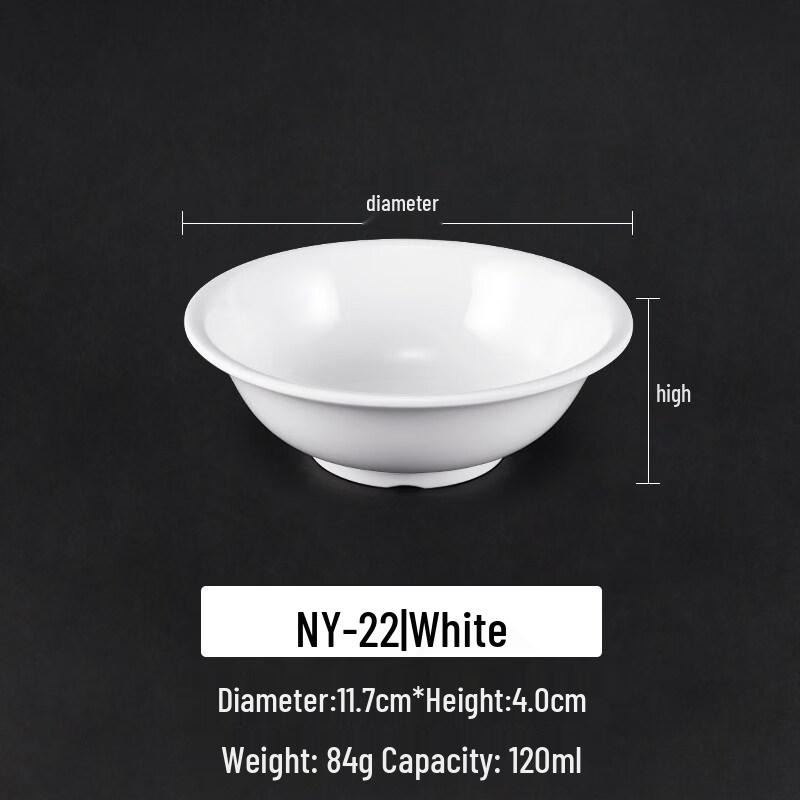 

NY-22 White Commercial Melamine Noodle Bowl