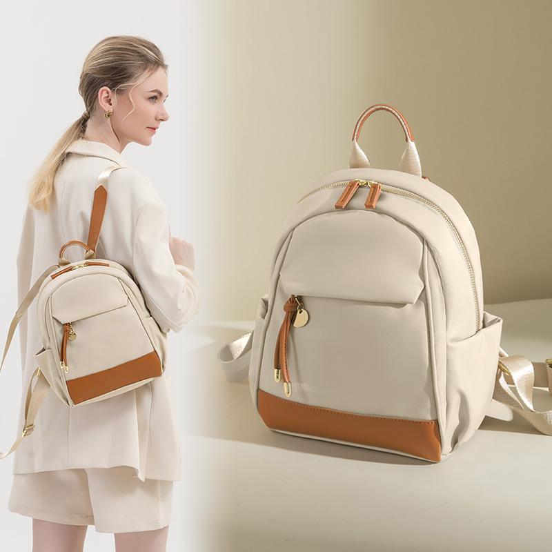 Women's Versatile Backpack  New Lightweight Commuting  Large Capacity  Fashionable Small Backpack  Canvas  Student Schoolbag