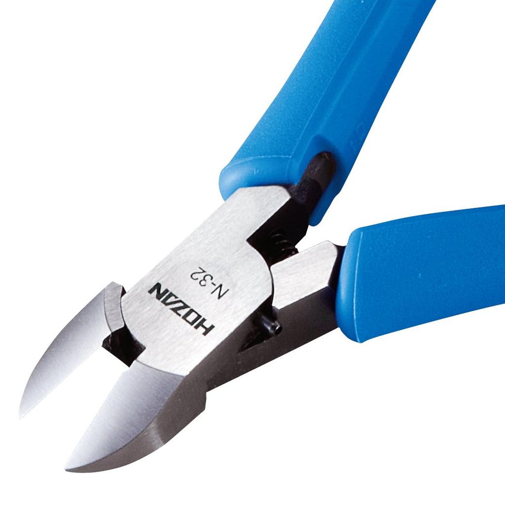 HOZAN Miniaturní kleště pro stříhání tenkých měděných drátů, Vybavené vinutou pružinou snižující únavu, N-32