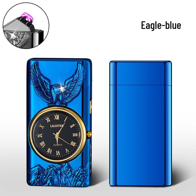 Eagle Design Dual Arc Lighter with Power Display & Lighting Strip - Ideal Gift for Boyfriend