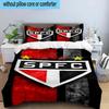 3pcs Paulo Fc Emblem Printed Bedding Set Duvet Cover Closure Includes 1 Duvet Cover & 2 Pillowcases Bedding Sets Home Decor Gifts