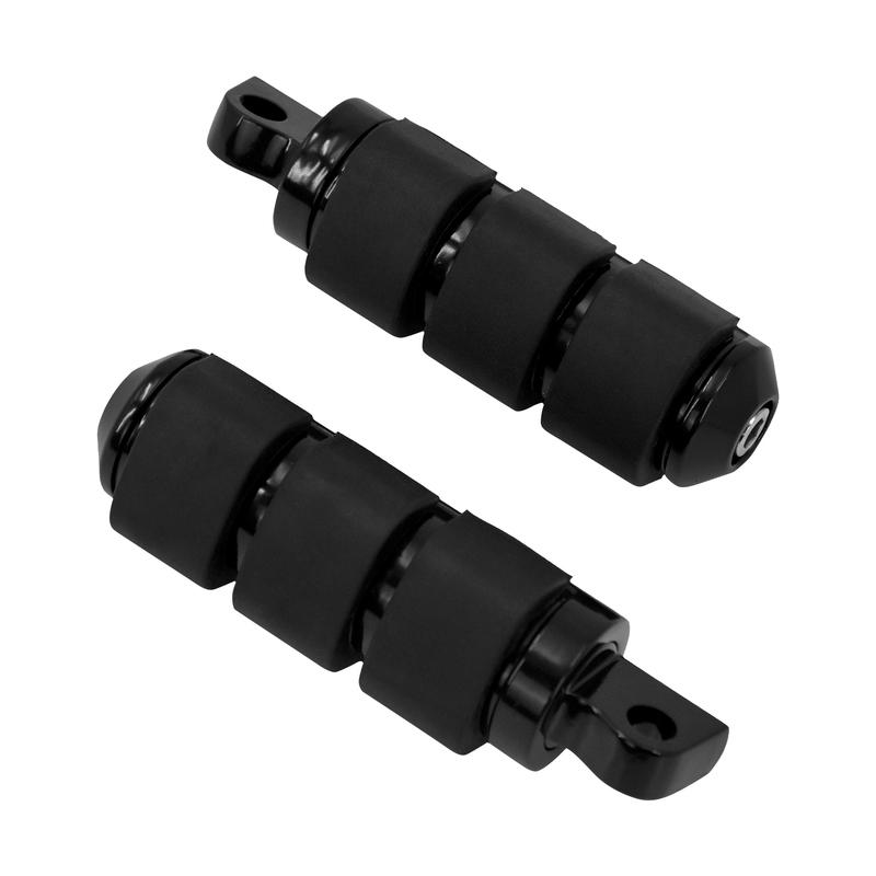 2xMotorcycle Foot Pegs Footrest Pedal Black Rubber For Harley Sportster XL 883 1200 Touring Dyna Softail Breakout Custom FLHX