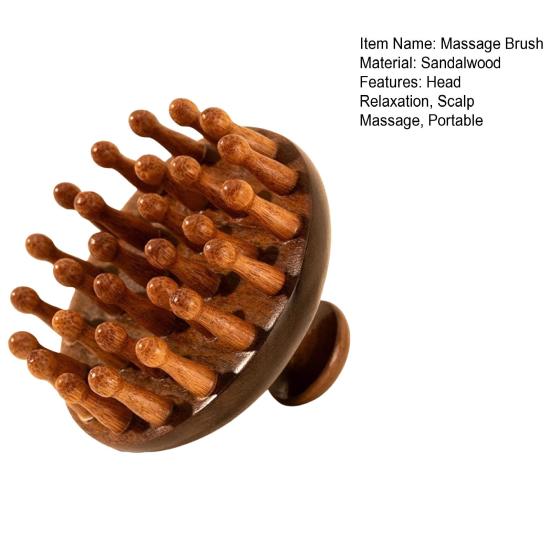 Wooden Scalp Massager Brush Portable Hair Growth Head Relaxation Massage Tool Men Women Wet Dry Hair Scalp Care Scrubber Gua Sha Brush