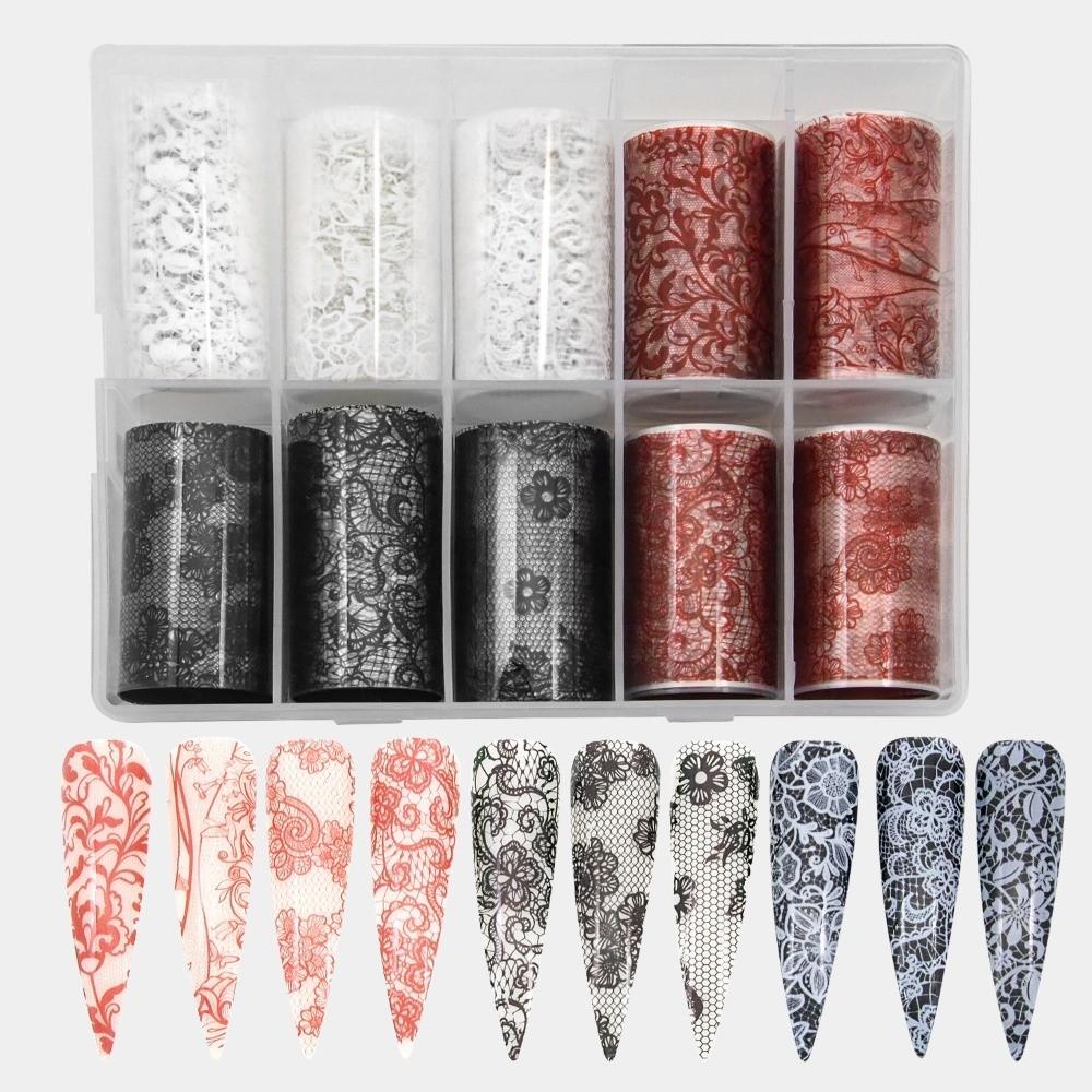 Laser Nail Stickers Black White Nail Decals Professional Nail Foils  Nail Decoration
