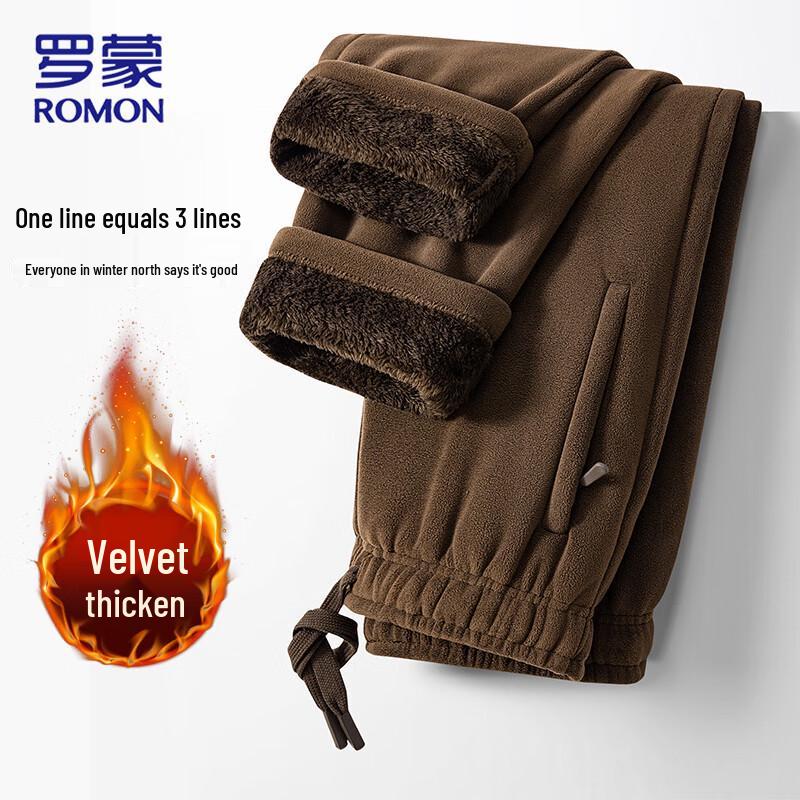 Romon Men s Winter Fleece-Lined Casual Pants 5XL