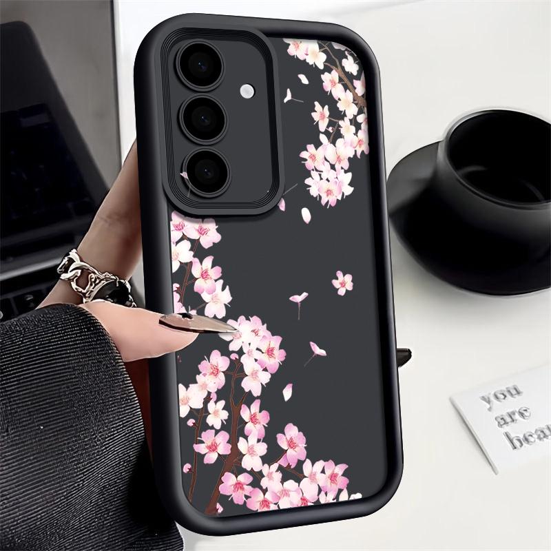 S26 Ultra Case Pink Peach Blossoms Floral Cover For Samsung Galaxy S25 S24 Ultra S23 Plus S22 S21 FE A54 A15 A35 A55 A16 A26 A36 A56 A17 A37 A57 5G