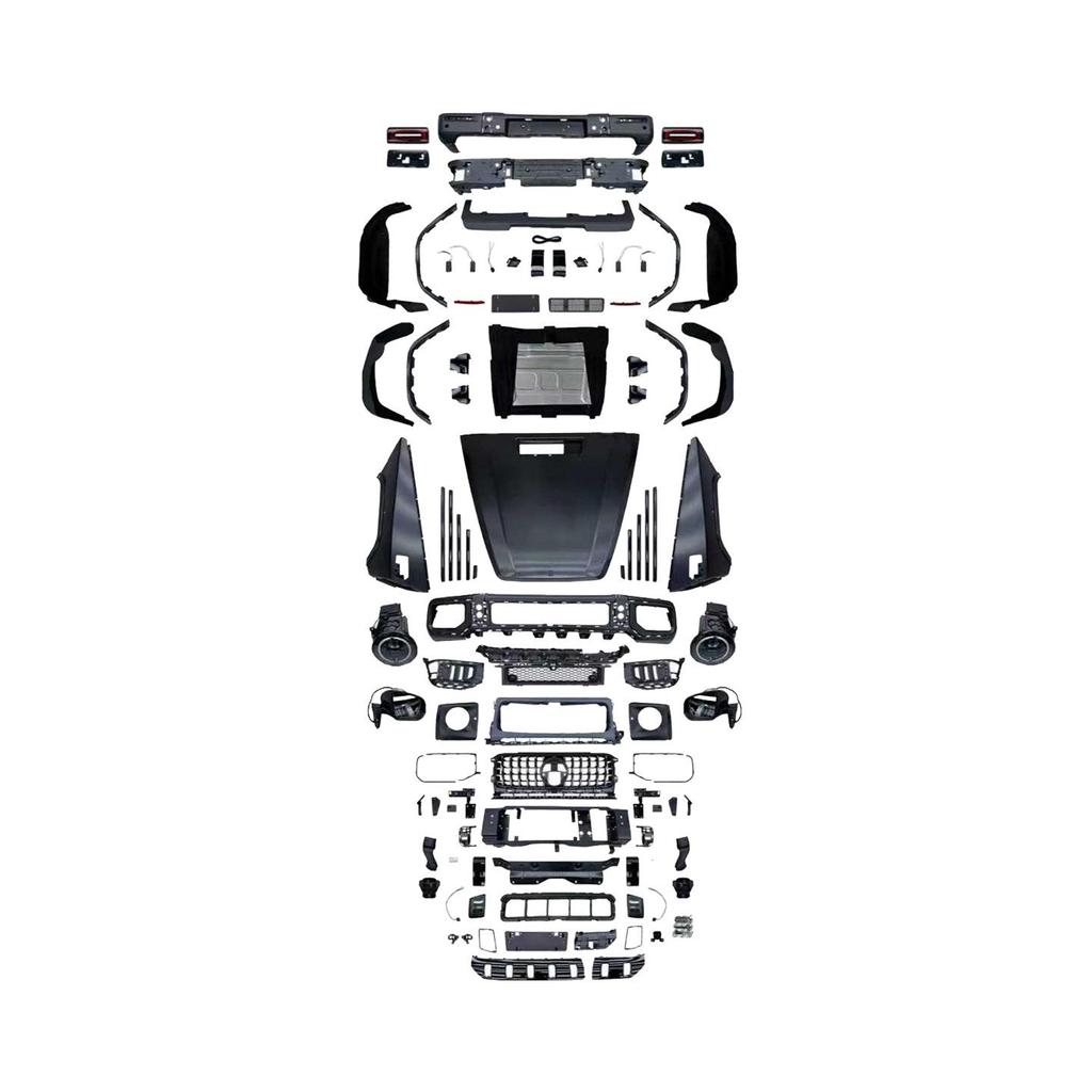Compatible Mercedes-Benz G-Class (2007-2018, 463) Upgraded Front & Rear Bumpers, Grille, Hood, Body Kits for New 2025 Model (465)