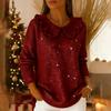 Women Sequin Knitted Casual Pullover Tops Fashion  Long Sleeve Sweaters