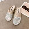 Fashion Summer House Slippers for Women Men Breathable Waffle Indoor Slippers Slip-on Open Toe Home Shoes Closed-Toed Mute Slippers