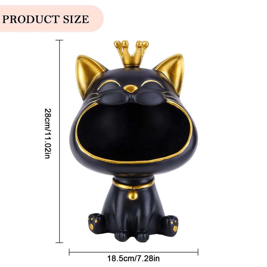 Geometric Shape Figurine Resin Statue Entrance Key Holder Cat Bear Tray Candy Lipstick Jewelry Sundries Storage Home Decoration