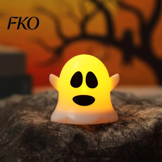 Soft Warm White Ghost Lamp 6 Pcs Decorative Light, LED Color Changing Flameless Battery-Operated Safe Halloween Accent Light Mini Spirit Night Lamps,