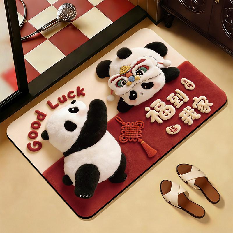 Cartoon bathroom floor mat is easy to take care of for home use, water-absorbing and quick-drying floor mat can be cut, dirt-resistant and non-slip d
