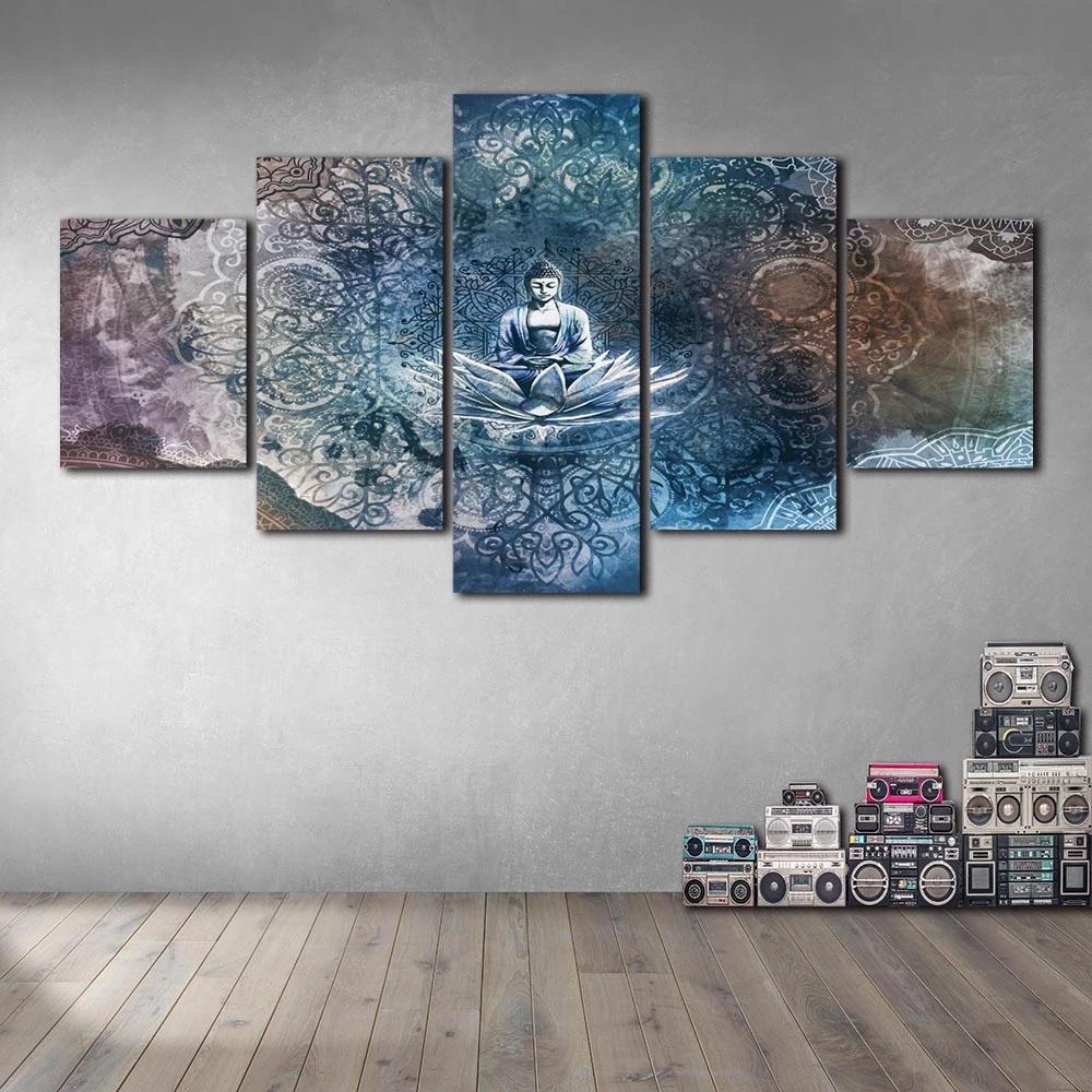 

Prints Canvas Paintings Wall Art 5 Pieces Interiorized Buddha Meditate Posters Pictures Home Decor Living Room No Frame Modular 20x35 20x45 20x55cm