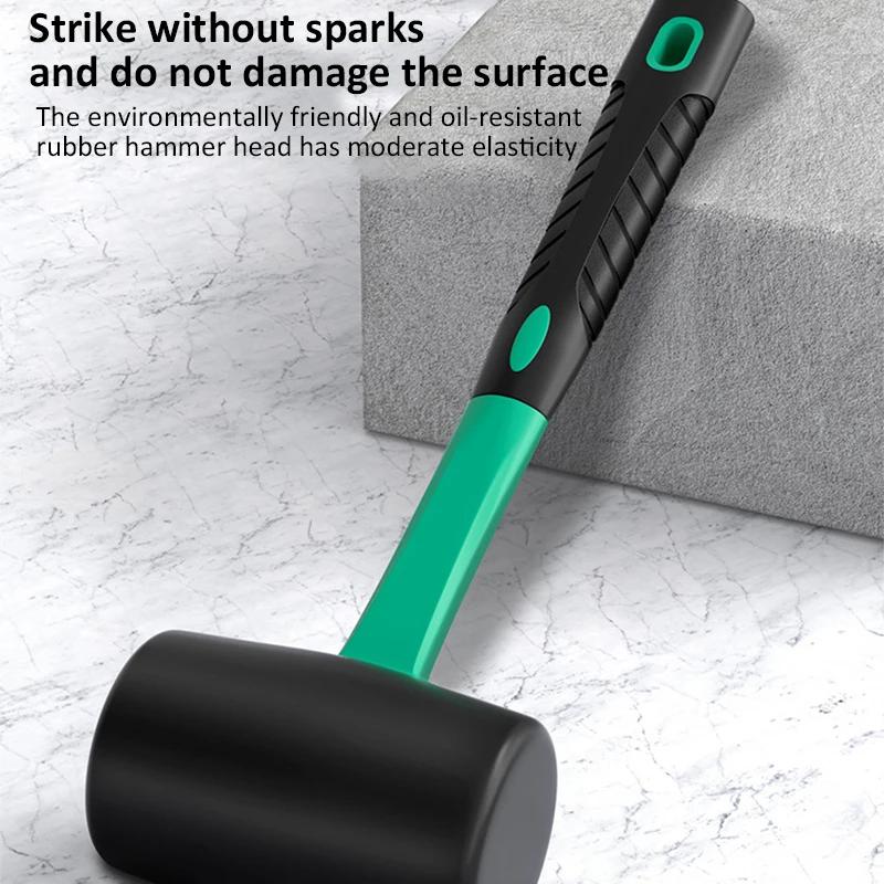 Hi-Spec Double Face Rubber Hammer Practical Multifunction Double-Sided Rubber Hammer Non-Slip Handle for Installation/DIY