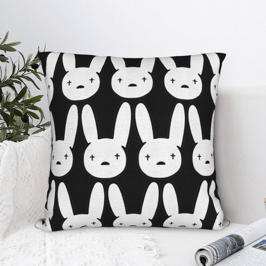 Bad Bunny - Bad Bunny Logo Square Pillowcases Polyester Home Cushion Case Funny Decor Throw Pillow Case 40*40