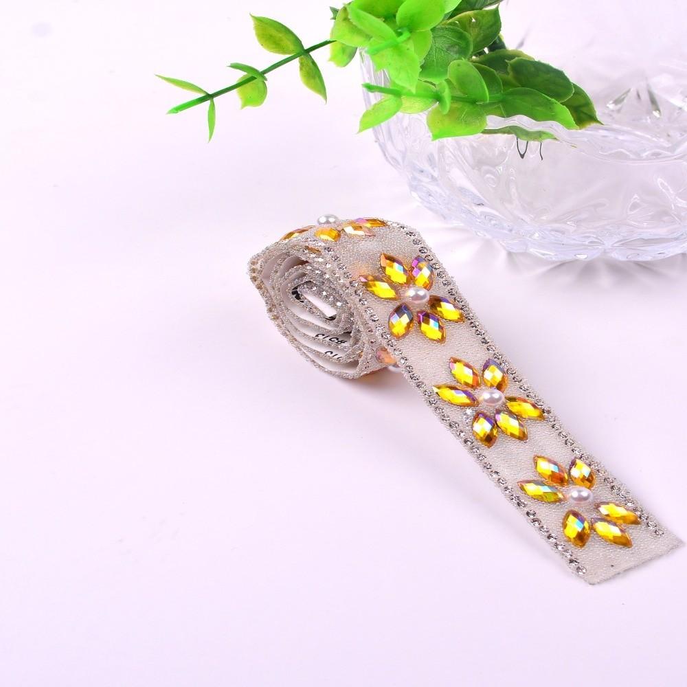 Apparel Accessory Colorful Rhinestone Chain AB Color Horse Eye Hot Fix Tape DIY Hot Melt Resin Rhinestone Dance Wear