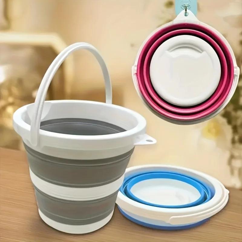 1pc Collapsible Multi-Use Bucket - Space-Saving Foldable Design for Car Washing/Camping/Fishing