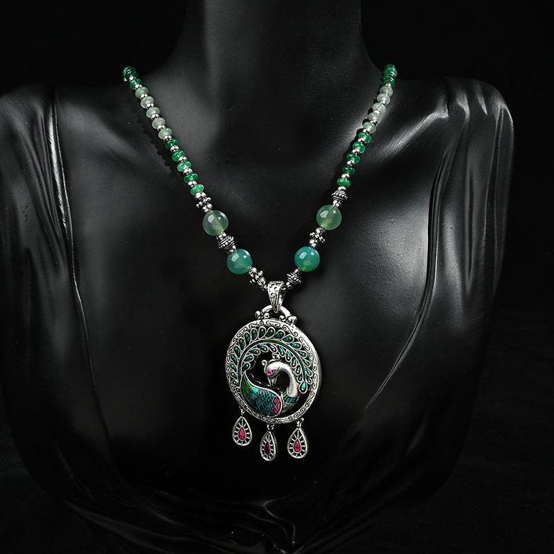 Retro Ethnic Style, Exotic Charm, Tassel Pendant, Court , Fashionable and Versatile Sweater Chain Necklace