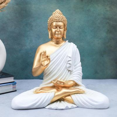 Polymarble Meditating Buddha Idols for Home Decor/Buddh/Gautam Buddha Statue Lord Figurine/Murti Religious Gift Items