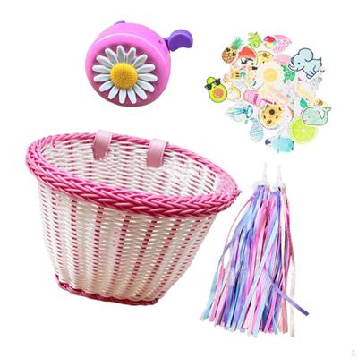 Kids Bike Decoration Basket Front Handwoven Cute Replace Streamers Tassel