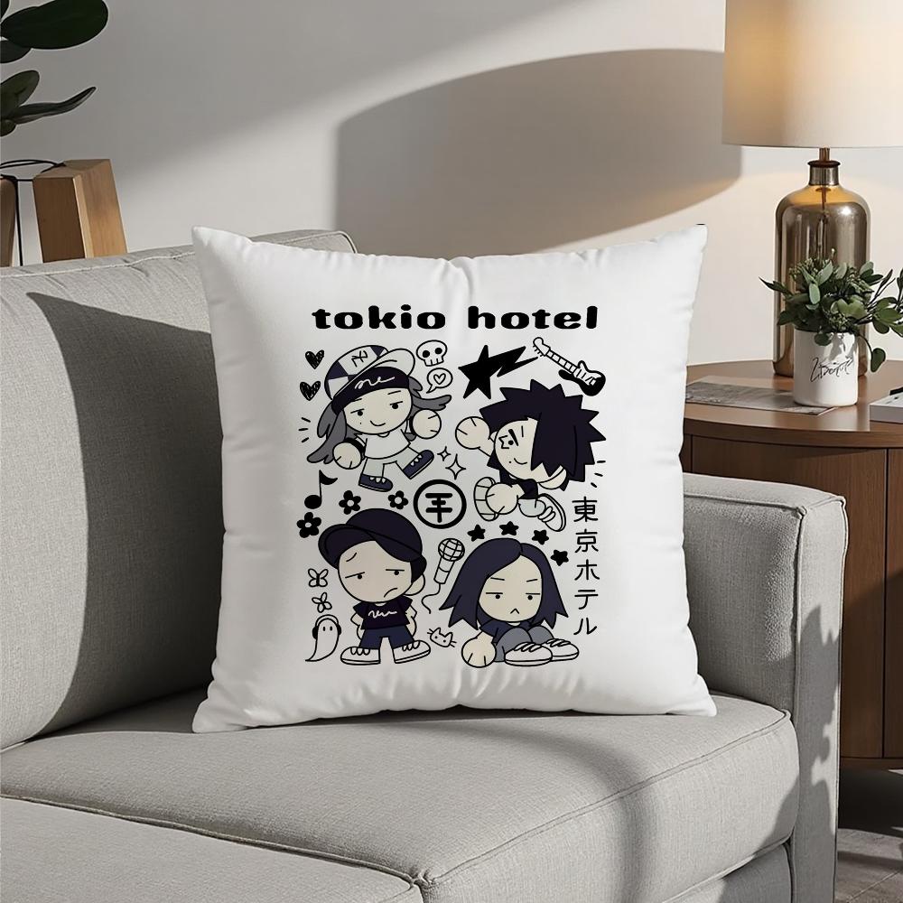 Heiße Rockband Tokio Hotels Kissenbezug 3D-Druck Polyesterfaser 40*40cm Heim Sofa Überwurf Dekoration Festivalgeschenk