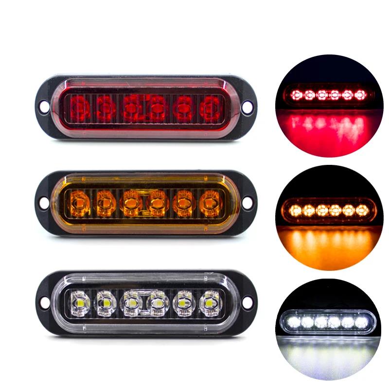 4/10pcs 6 LED 12V -24V External Side Marker Warning Tail Light Clearance Lamp Light Bar Car Truck Trailer RV Lorry Caravan ATV Bulbs 7