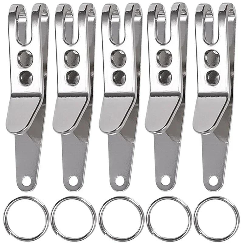5PCS EDC Bag Gear Pocket Suspension Clip With Key Carabiner Clip Outdoor Quicklink Keychain Key Suspension Pocket Clip Camping G