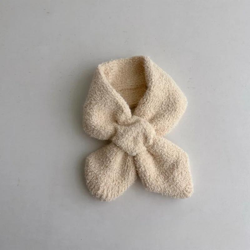 Βρεφική Κασκόλ Χειμωνιάτικη Πλεκτή Βελούδινη Μαλακή Βαμβακερή Μονόχρωμη Ευέλικτη Βρεφική Αντιανεμική Εξωτερικού Χώρου Σταυρωτή Κασκόλ Θερμότερη Κάλυψη Λαιμού