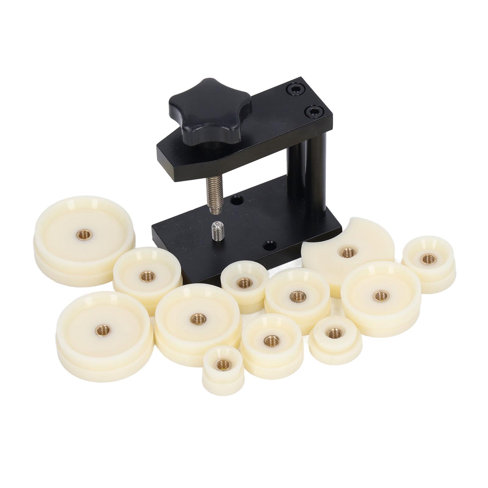 

Набор прессов для часов, алюминиевый сплав, черный корпус, 12 белых форм из АБС-пластика, простой в обращении пресс для задней крышки часов