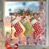 Creative Christmas Stocking Wall Sticker Cartoon Christmas Decoration Removable Static Sticker Holiday Party Decor Wall Stickers
