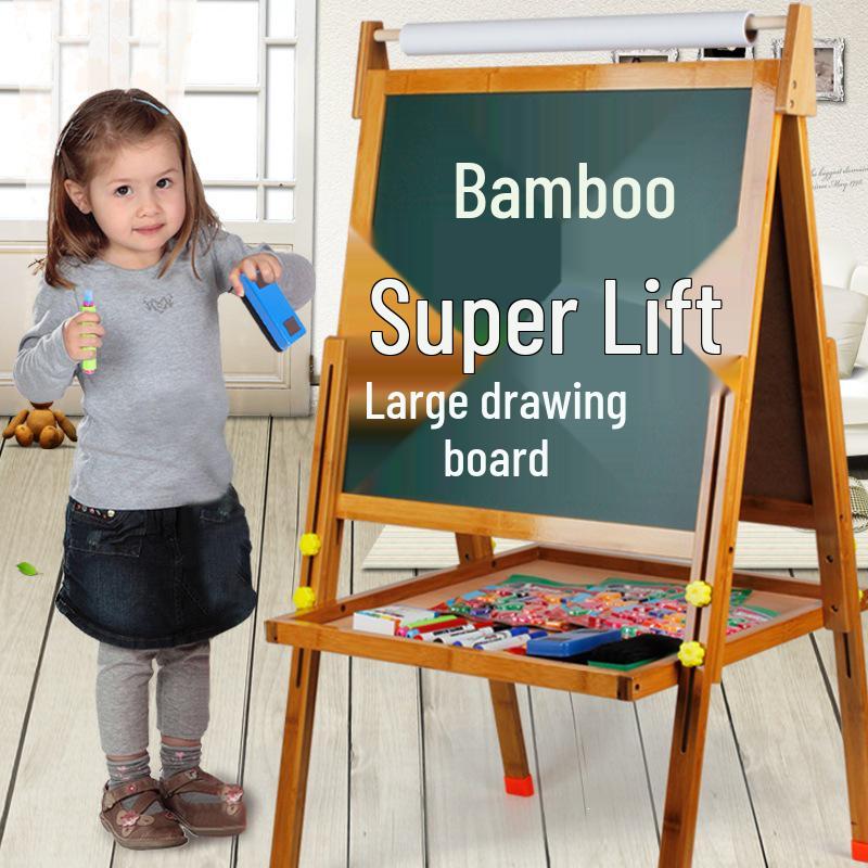 Children s Bamboo Double-Sided Magnetic Whiteboard Drawing Toy
