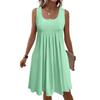 Ärmelloses Sommerkleid in Übergröße für Damen mit Falten und Taschen
