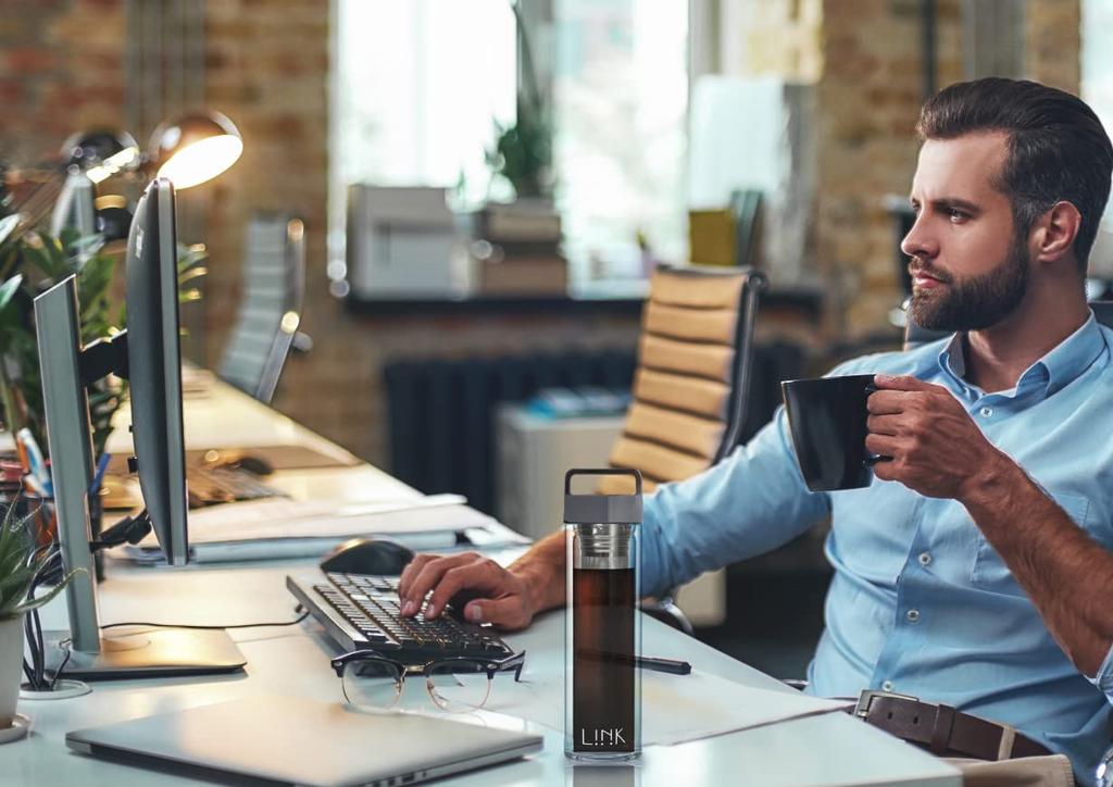 Glasflasche mit Teesieb Genießen Sie schwarzen Kaffee mit heißem Eisdoppelglas [Tii-Flasche] Tee, Tee, Abschluss, Getränke, Getränke, Hitzebeständiges Glas,