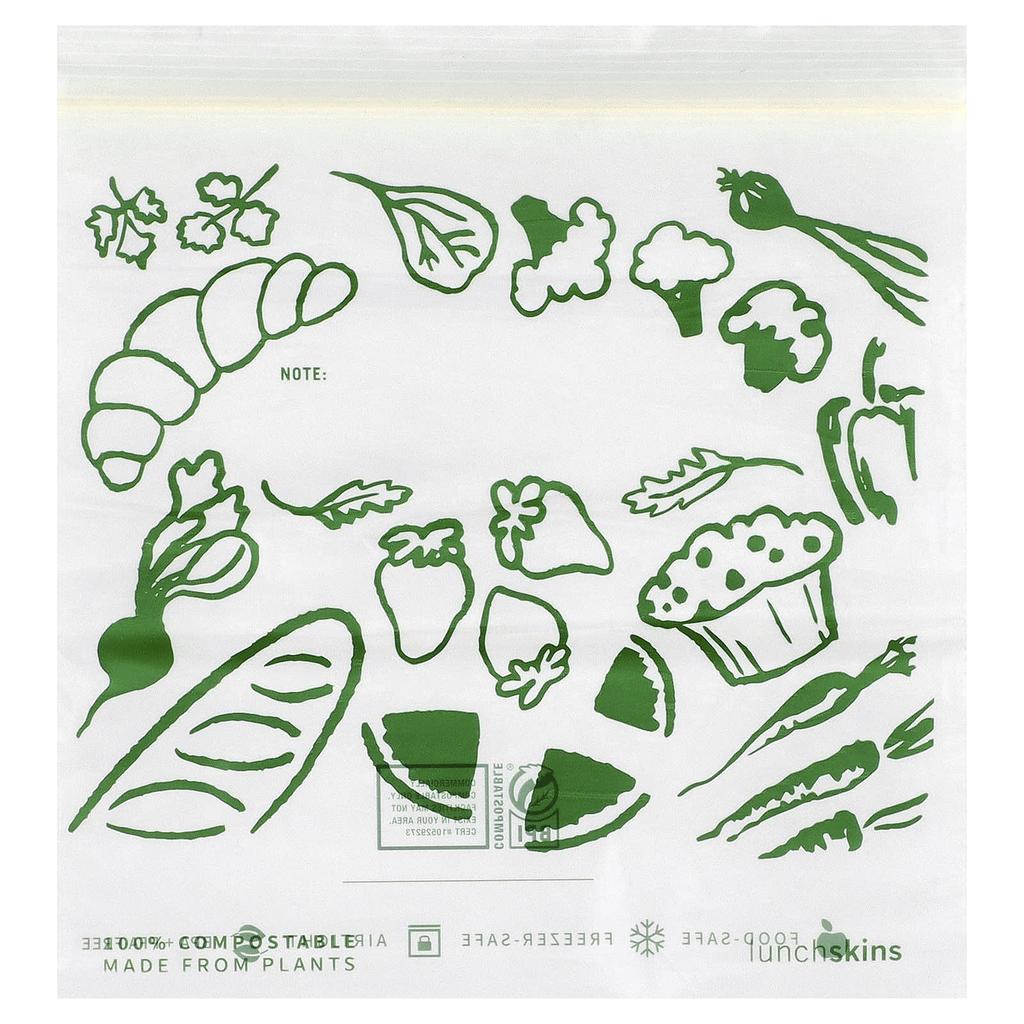 Lunchskins, Biodegradable Sandwich Ziplock Bags, 50 Count