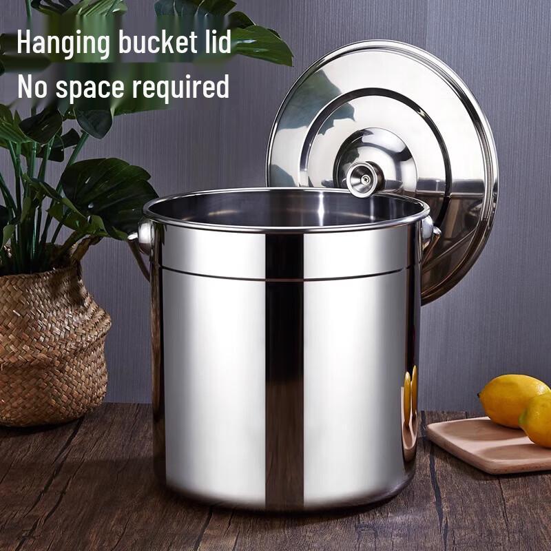 FATTBAO Stainless Steel Portable Storage Bucket with Lid