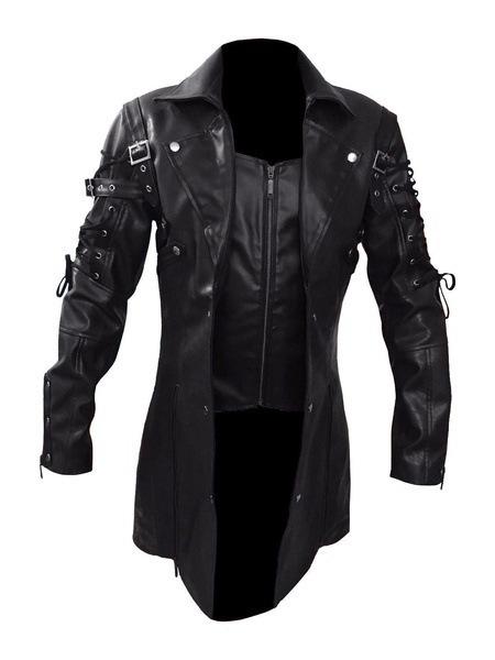 High quality, European and American men's locomotive plus size medieval leather jacket men