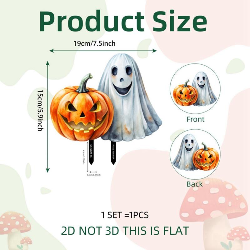 Halloween Garden Decoration Ground Cartoon Pumpkin Gnome Ghost Style Insert Stake