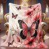 Comfortable Butterfly Floral Pattern Blanket Soft High-Definition Digital Print Cooling Blanket All-Season, Family and Friends Gift Soft, Breathable 1