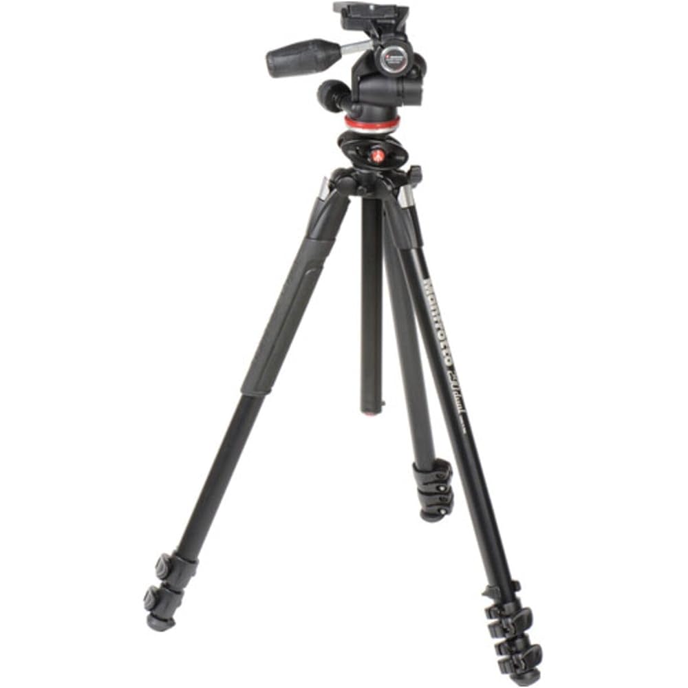 Manfrotto 290 Series DUAL Tripod, Aluminum, 3-Section, MK290DUA3-3W, with 3-Way Head, 4kg Load Capacity, Maximum Height 175.5cm, Minimum Height 5.5cm,