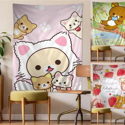Cute Rilakkuma Anime Tapestry Wall Tapestry Wall Art Kawaii Cutecore Room Decor Aesthetic Room Decoration Accessories