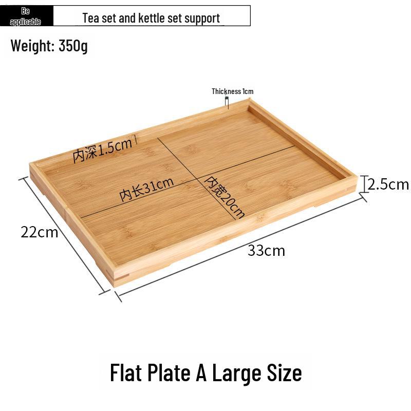 Japanese Bamboo Rectangular Tea Tray - Versatile for Household, Restaurant, Barbecue, Water Cup Storage, and Serving.